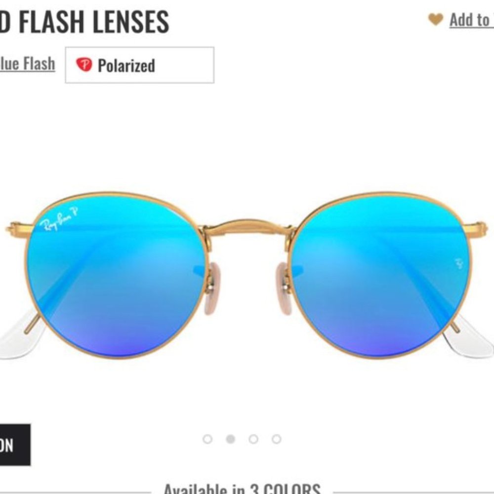 Ray-Ban polarized blue round gold frame